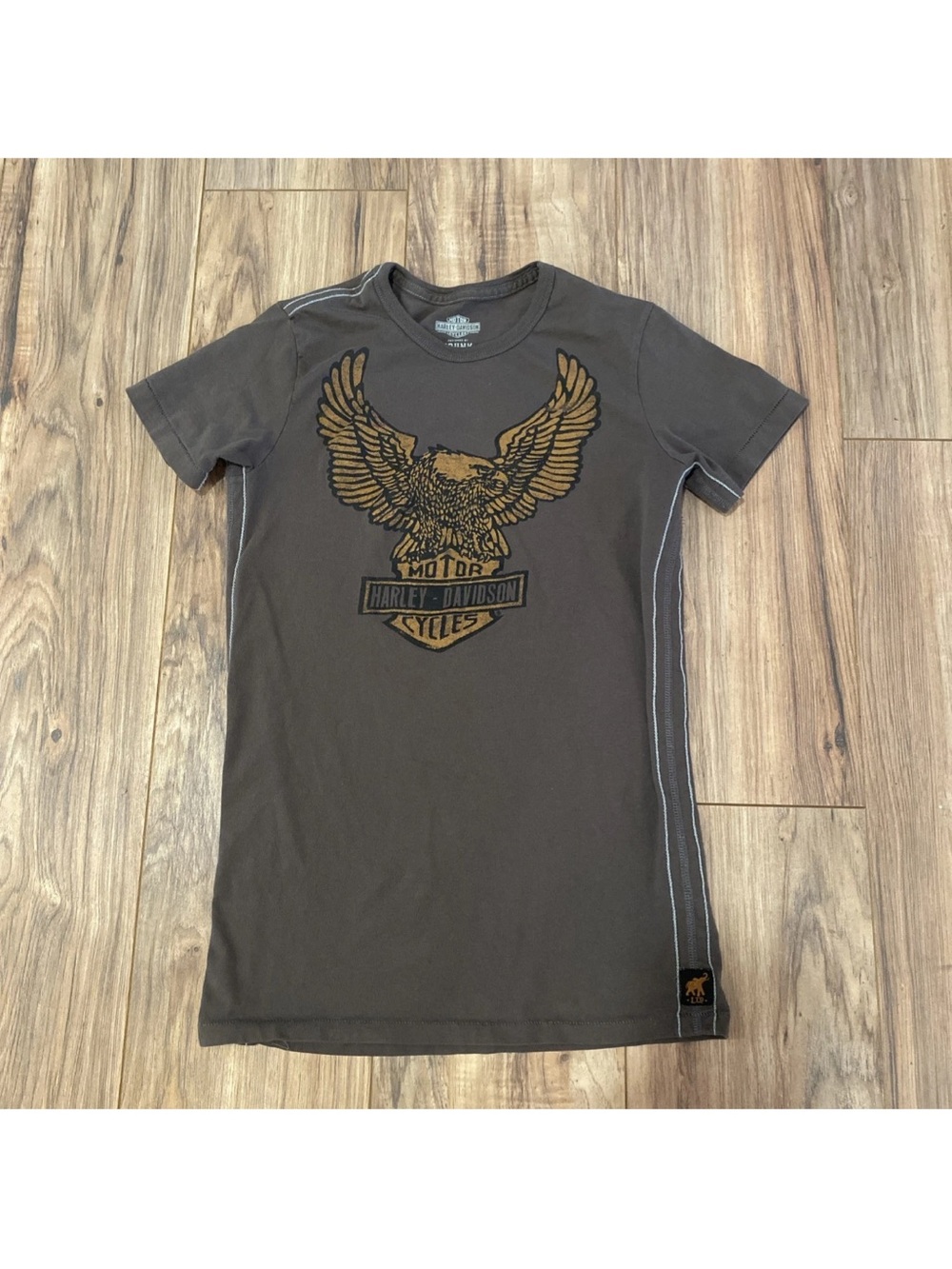 Harley-Davidson Limited Edition Trunk Ltd Women’s Charcoal Gray Brown T-Shirt L